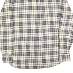 JACHS Mens Cream & Grey Check Shirt L Cotton Blend Casual Long Sleeve Button