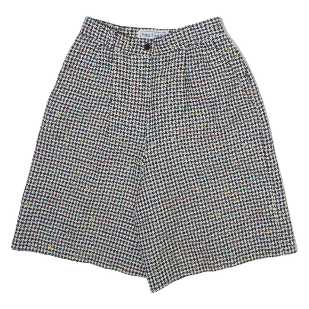 NORTON MCNAUGHTON Womens Casual Shorts White Relaxed Houndstooth XS W25