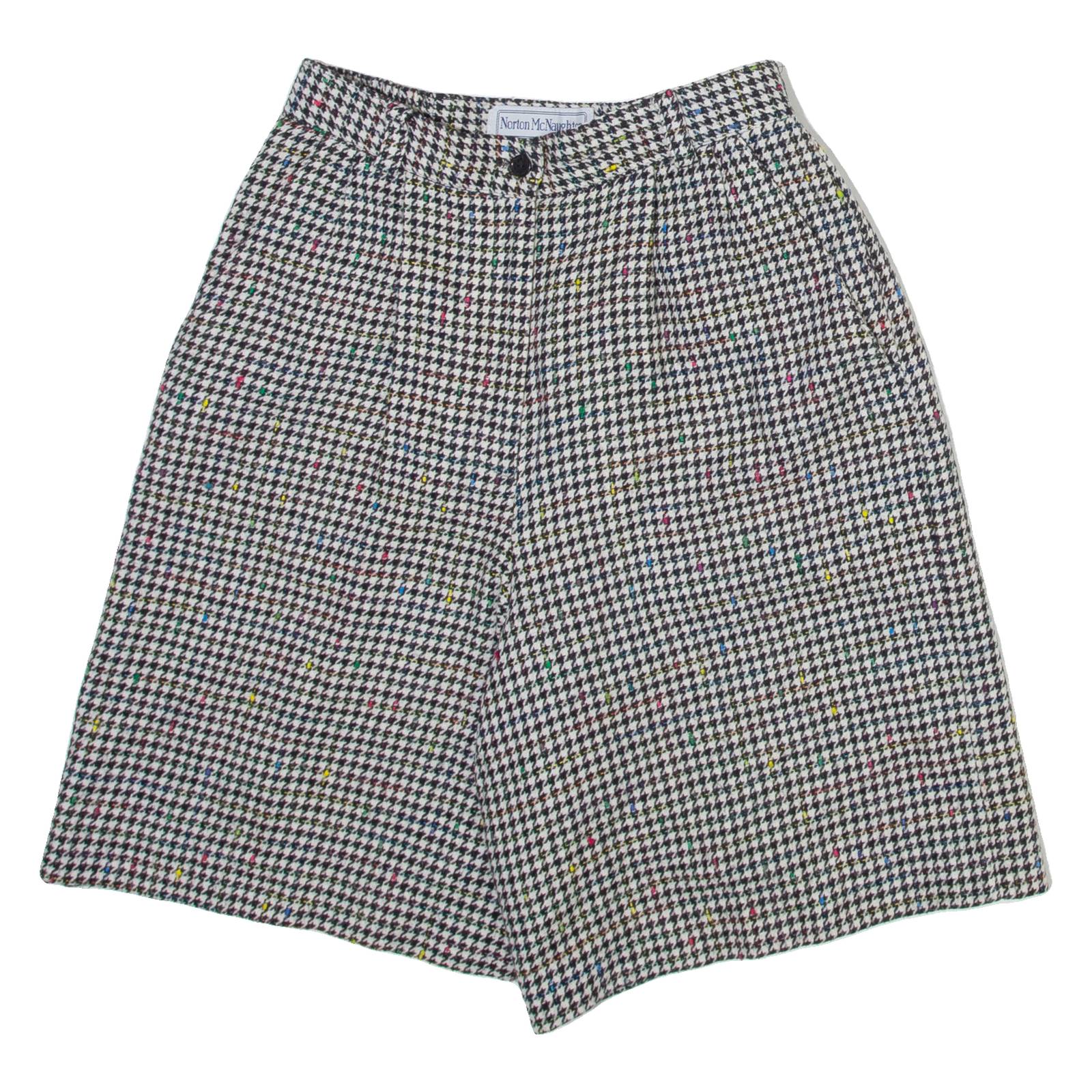 NORTON MCNAUGHTON Womens Casual Shorts White Relaxed Houndstooth XS W25