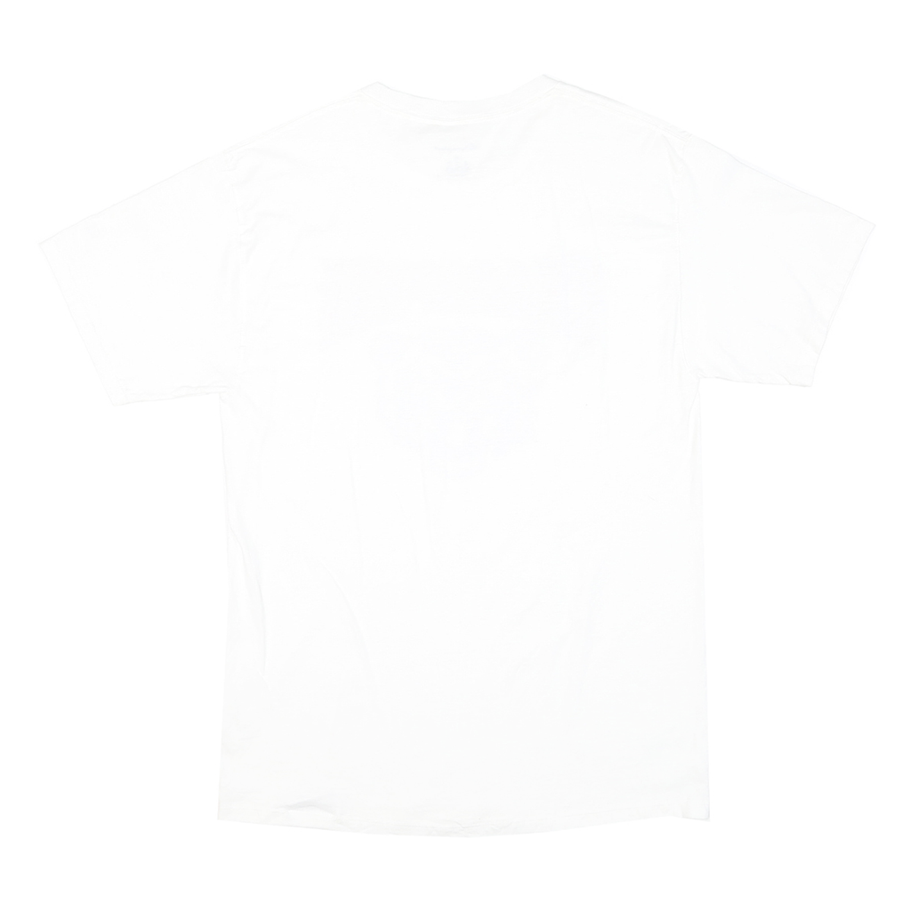CHAMPION Mens White Graphic T-Shirt M Short Sleeve Crew Neck Cotton Blend Casual