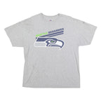 MAJESTIC Mens Grey Seattle Seahawks Graphic T-Shirt L Short Sleeve Round Neck