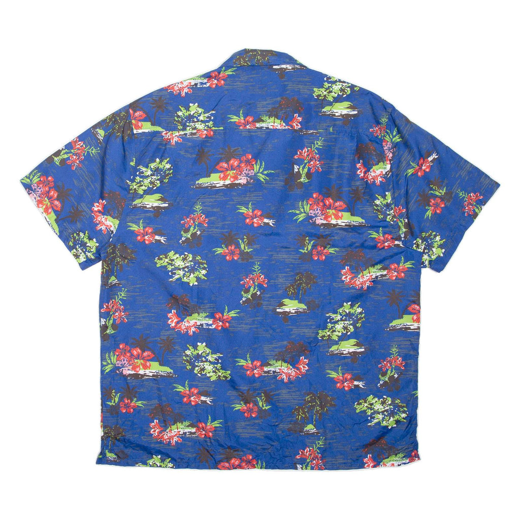 UZZI Palm Trees Mens Shirt Blue Floral L