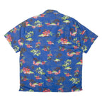 UZZI Palm Trees Mens Shirt Blue Floral L