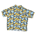 PURITAN Mens Black Blue & Yellow Floral Viscose Shirt XL Summer Holiday