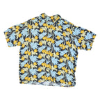 PURITAN Mens Black Blue & Yellow Floral Viscose Shirt XL Summer Holiday