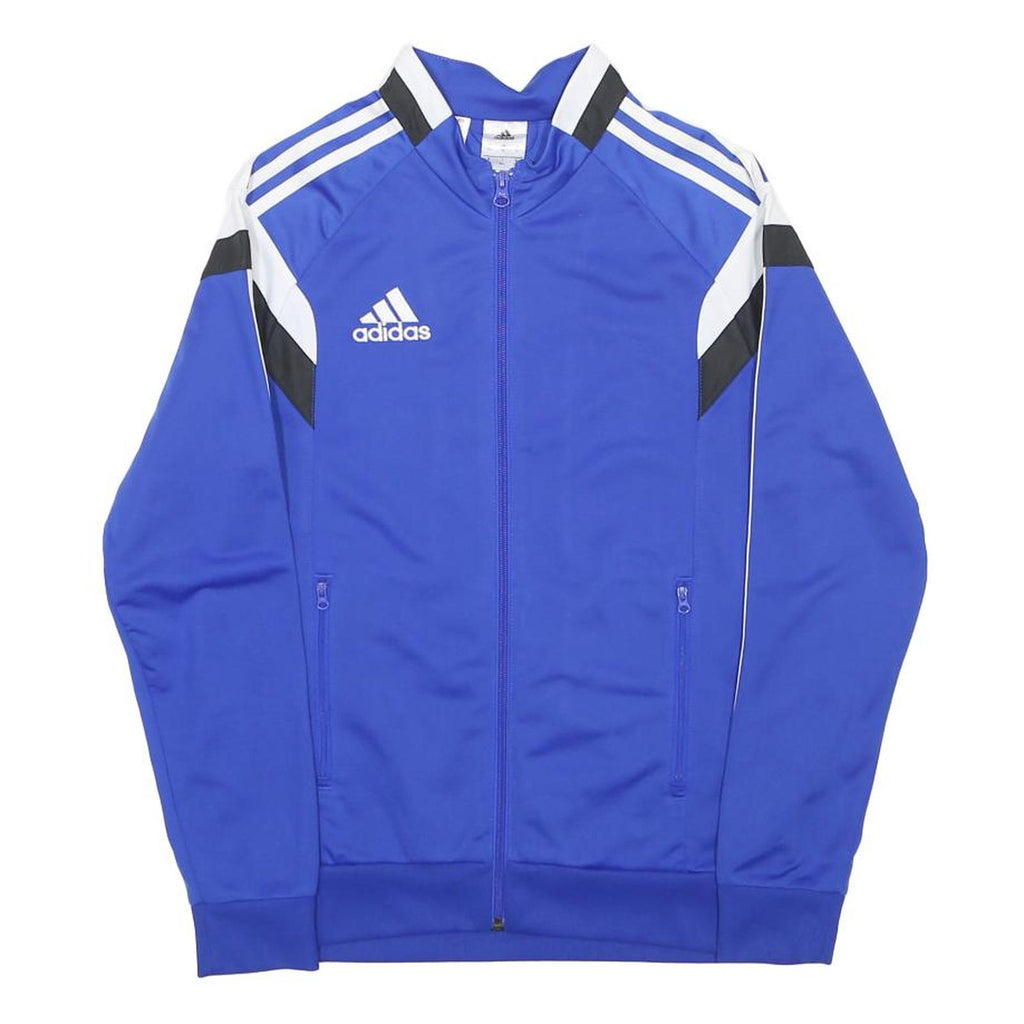 ADIDAS Boys Blue White Black Track Jacket XL Polyester Zip Sportswear