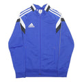 ADIDAS Boys Blue White Black Track Jacket XL Polyester Zip Sportswear