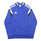 ADIDAS Boys Blue White Black Track Jacket XL Polyester Zip Sportswear