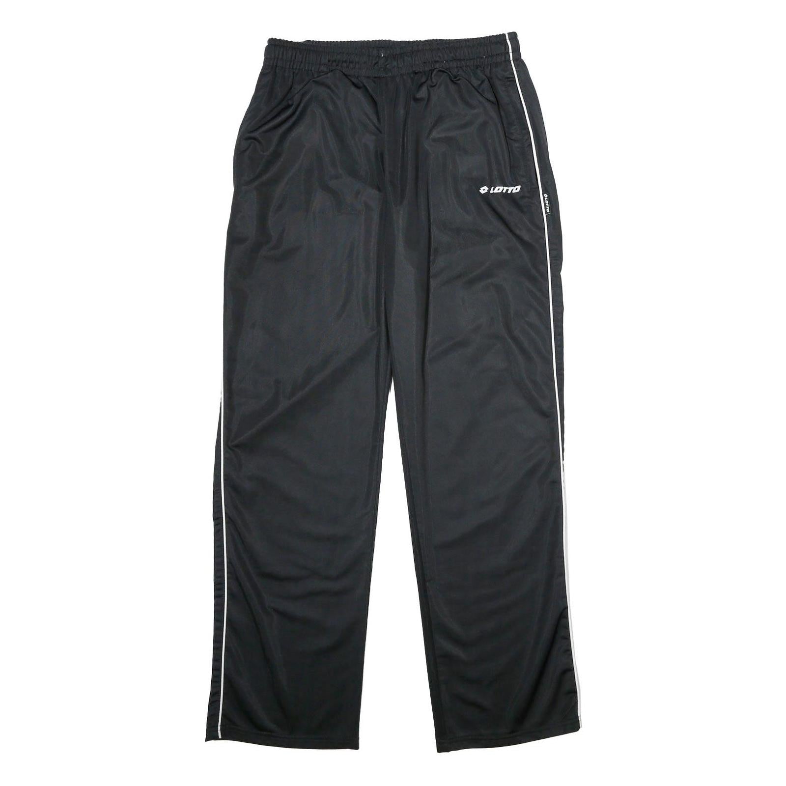 LOTTO Mens Joggers Black & White M W28 L32 Polyester Sports Casual Track Pants