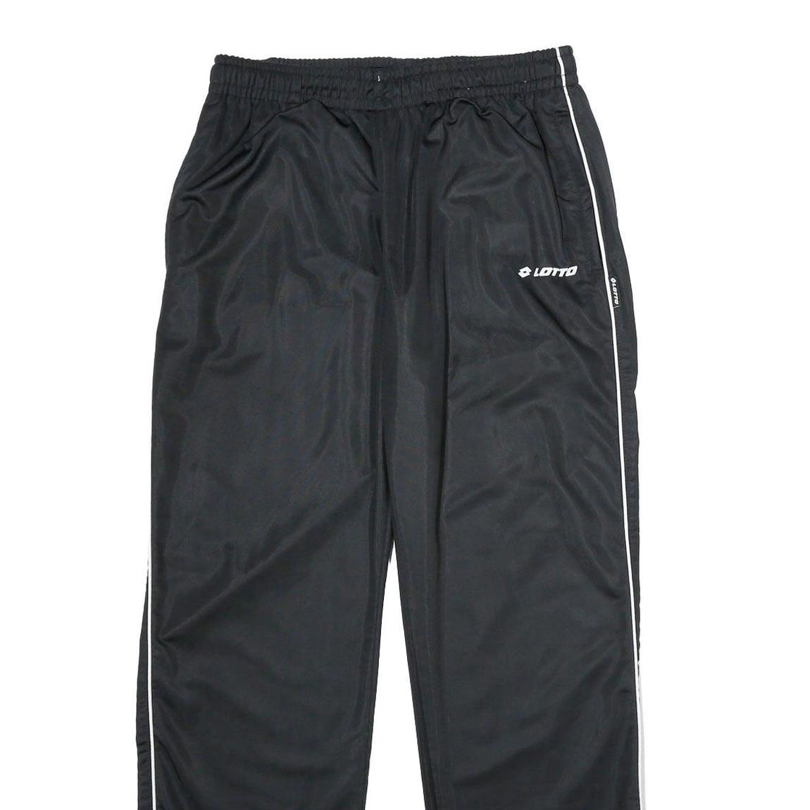 LOTTO Mens Joggers Black & White M W28 L32 Polyester Sports Casual Track Pants