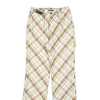 DPERCENT Womens Polyester Blend Beige & Brown Slim Straight Trousers W26 L32