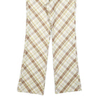 DPERCENT Womens Polyester Blend Beige & Brown Slim Straight Trousers W26 L32