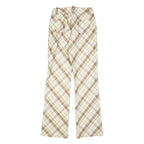 DPERCENT Womens Polyester Blend Beige & Brown Slim Straight Trousers W26 L32