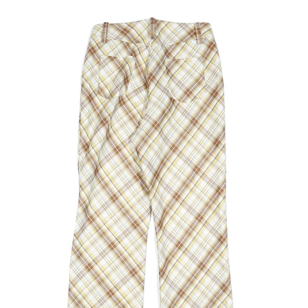 DPERCENT Womens Polyester Blend Beige & Brown Slim Straight Trousers W26 L32