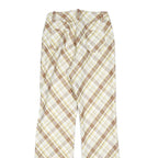 DPERCENT Womens Polyester Blend Beige & Brown Slim Straight Trousers W26 L32