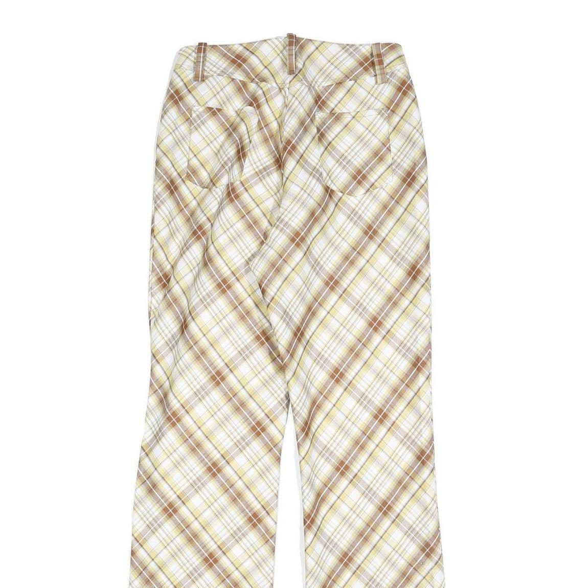 DPERCENT Womens Polyester Blend Beige & Brown Slim Straight Trousers W26 L32