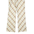 DPERCENT Womens Polyester Blend Beige & Brown Slim Straight Trousers W26 L32