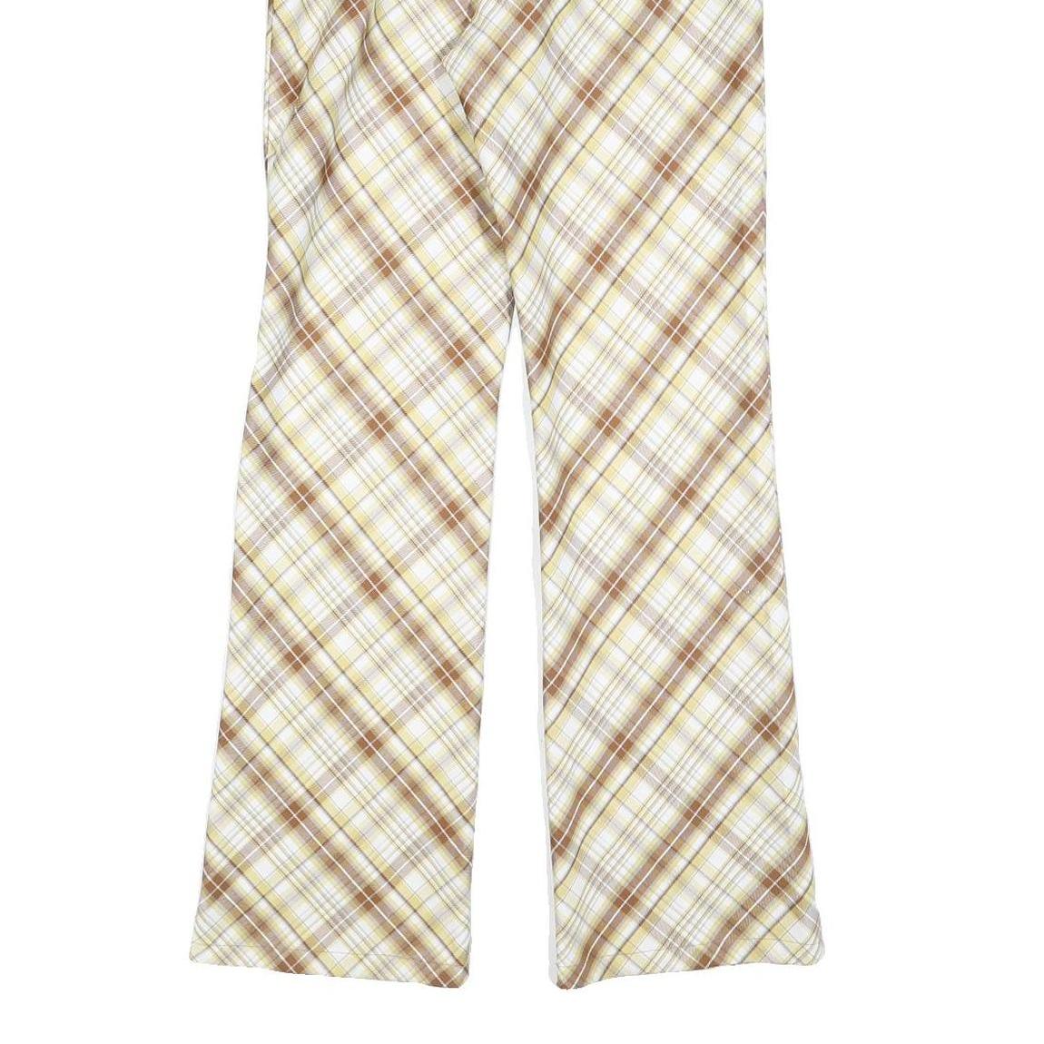 DPERCENT Womens Polyester Blend Beige & Brown Slim Straight Trousers W26 L32