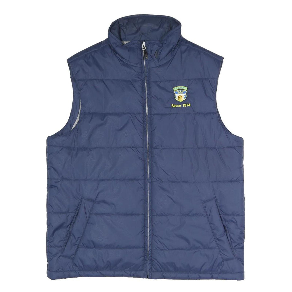 SLAZENGER Mens Blue Sleeveless Puffer Jacket L Polyester Blend Quilted Zip