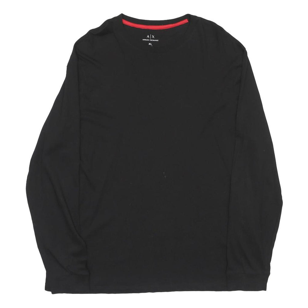 ARMANI EXCHANGE Mens Black Graphic Long Sleeve Crew Neck T-Shirt XL