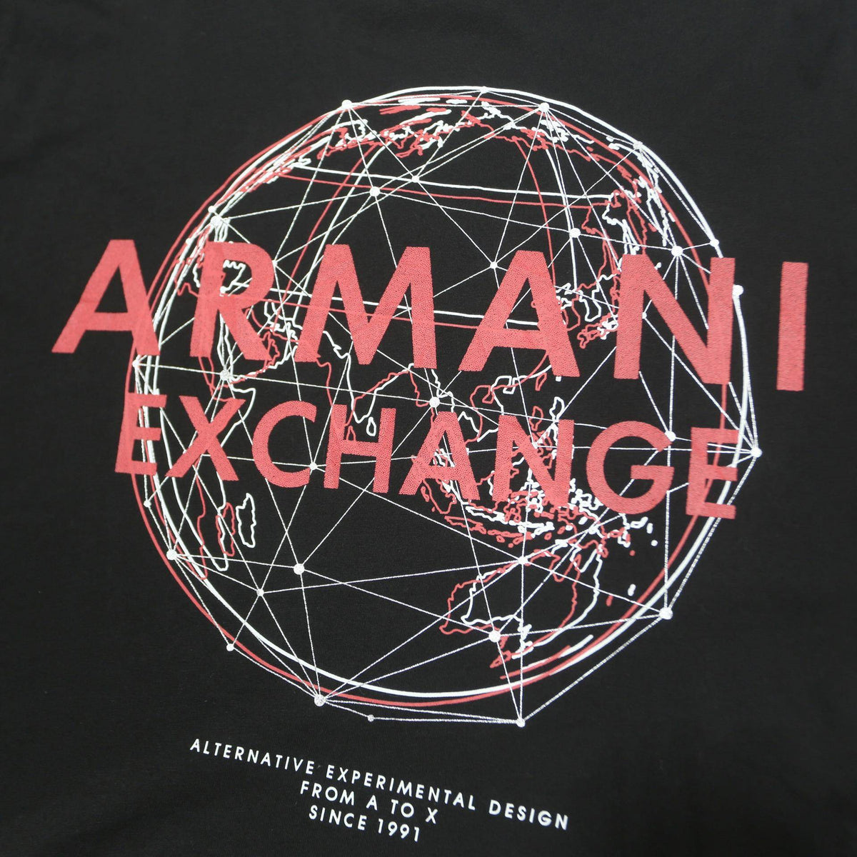 ARMANI EXCHANGE Mens Black Graphic Long Sleeve Crew Neck T-Shirt XL