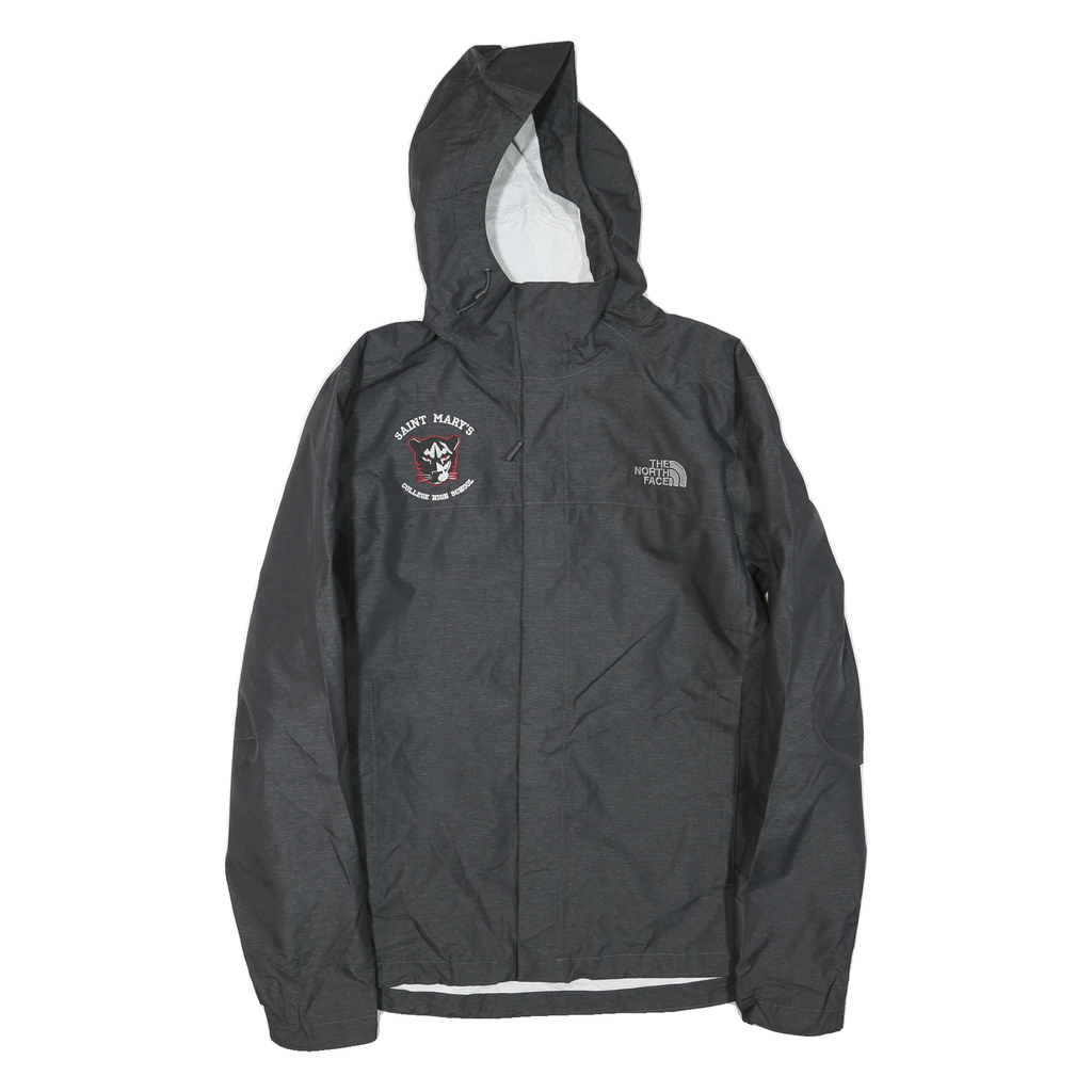 THE NORTH FACE Mens Grey Zip Hooded Jacket L Polyester Blend Plain Lightweight