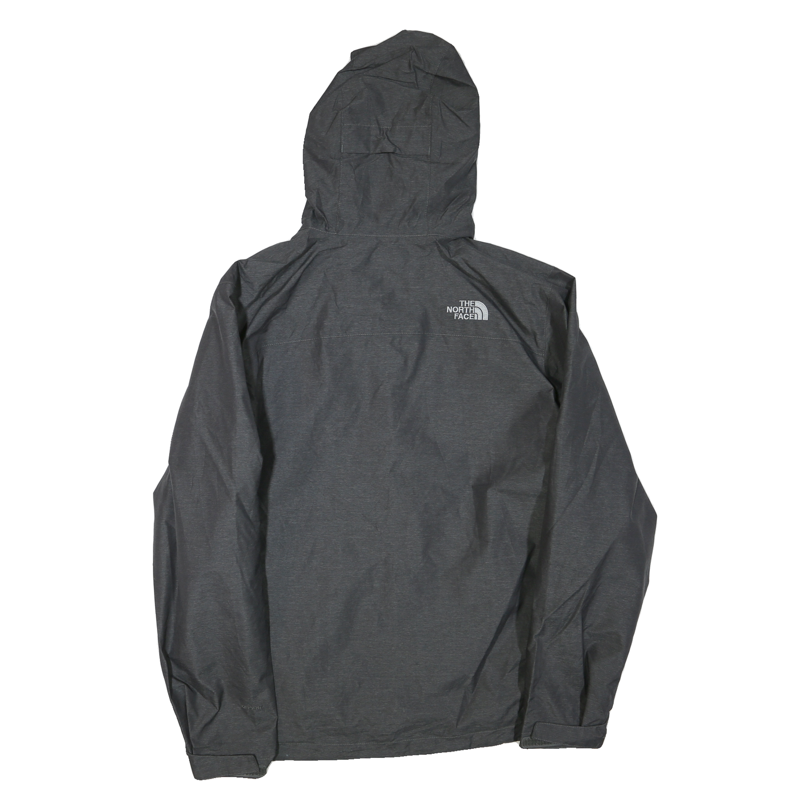 THE NORTH FACE Mens Grey Zip Hooded Jacket L Polyester Blend Plain Lightweight