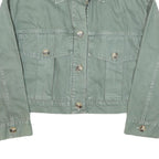 ZARA Womens Green Cotton Blend Button Jacket XS Casual Classic Style
