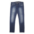 ARMANI JEANS Mens Slim Blue Denim Light Wash Cotton Blend Skinny W33 L34 Zip