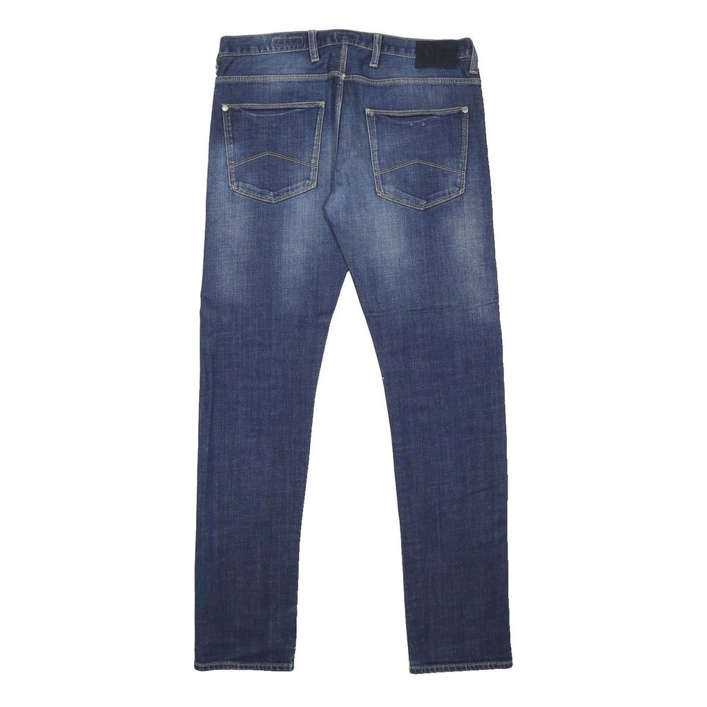 ARMANI JEANS Mens Slim Blue Denim Light Wash Cotton Blend Skinny W33 L34 Zip