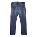 ARMANI JEANS Mens Slim Blue Denim Light Wash Cotton Blend Skinny W33 L34 Zip