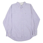 TOMMY HILFIGER Mens Purple Button-Down Oxford Shirt XL Classic Cotton Blend Long