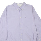 TOMMY HILFIGER Mens Purple Button-Down Oxford Shirt XL Classic Cotton Blend Long