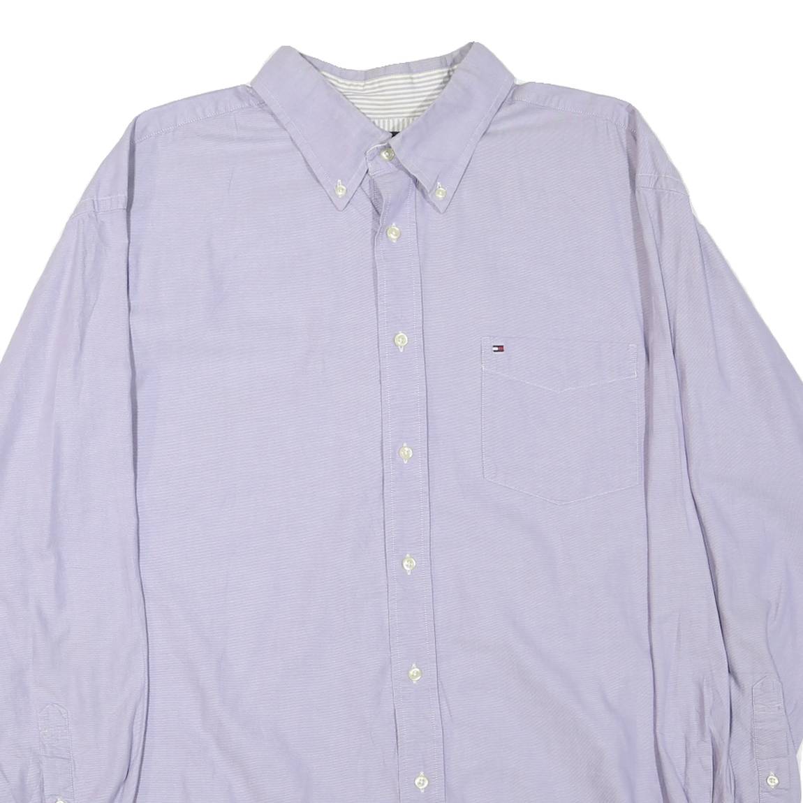 TOMMY HILFIGER Mens Purple Button-Down Oxford Shirt XL Classic Cotton Blend Long
