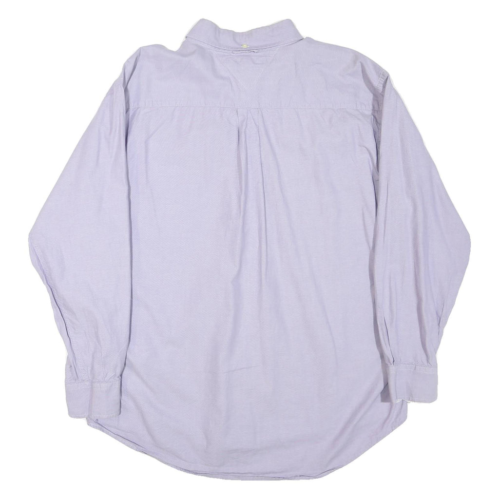 TOMMY HILFIGER Mens Purple Button-Down Oxford Shirt XL Classic Cotton Blend Long