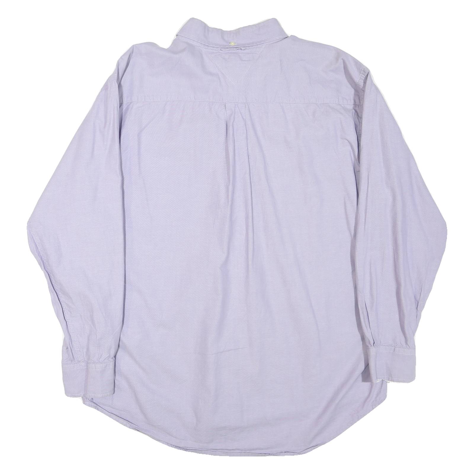 TOMMY HILFIGER Mens Purple Button-Down Oxford Shirt XL Classic Cotton Blend Long