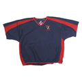 MAJESTIC Mens Navy & Red Baseball V-Neck XL Pullover Sweatshirt Sports