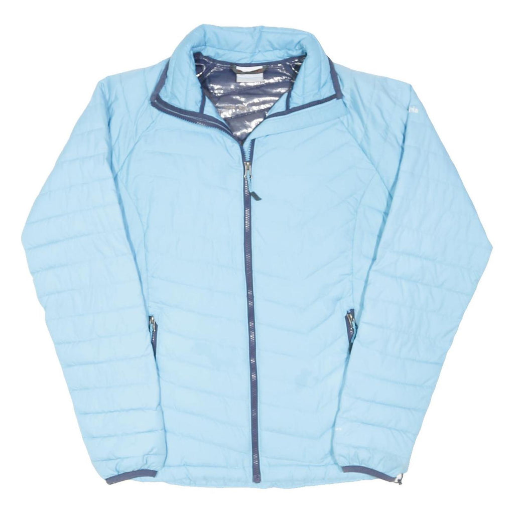 COLUMBIA Womens Blue Jacket M Polyester Blend Plain Zip Outdoor Casual