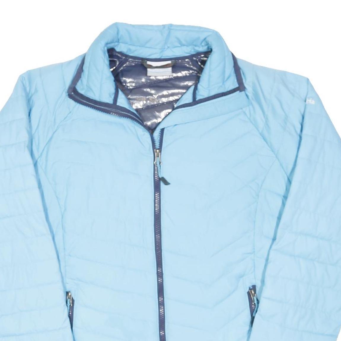 COLUMBIA Womens Blue Jacket M Polyester Blend Plain Zip Outdoor Casual