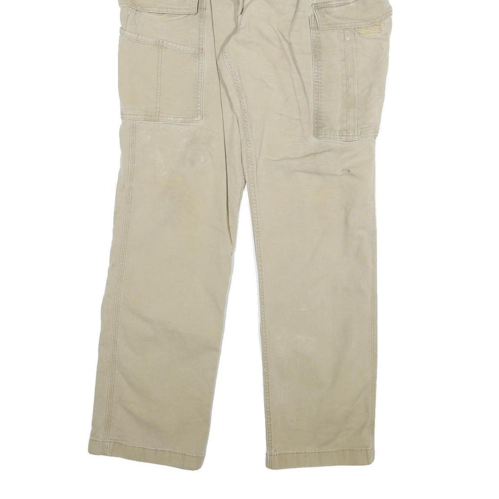CARHARTT Mens Cotton Blend Beige Relaxed Fit Straight Trousers W36 L31 Workwear