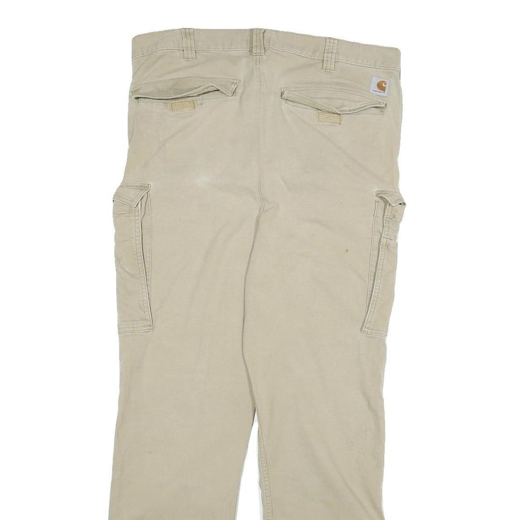 CARHARTT Mens Cotton Blend Beige Relaxed Fit Straight Trousers W36 L31 Workwear