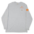 CARHARTT Mens Grey XL Long Sleeve Crew Neck Logo Workwear Cotton Blend T-Shirt