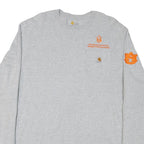 CARHARTT Mens Grey XL Long Sleeve Crew Neck Logo Workwear Cotton Blend T-Shirt