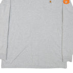 CARHARTT Mens Grey XL Long Sleeve Crew Neck Logo Workwear Cotton Blend T-Shirt