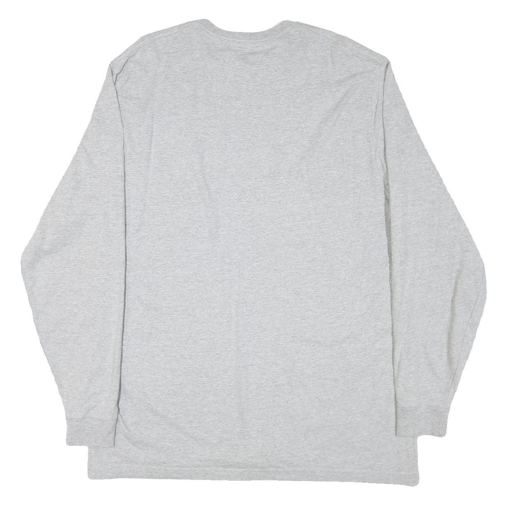 CARHARTT Mens Grey XL Long Sleeve Crew Neck Logo Workwear Cotton Blend T-Shirt