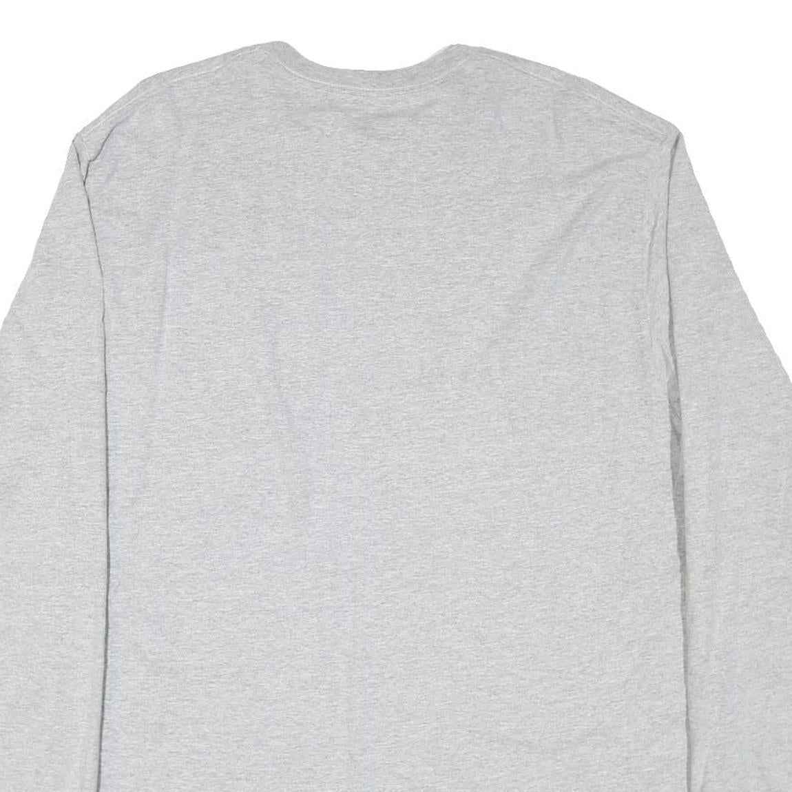 CARHARTT Mens Grey XL Long Sleeve Crew Neck Logo Workwear Cotton Blend T-Shirt