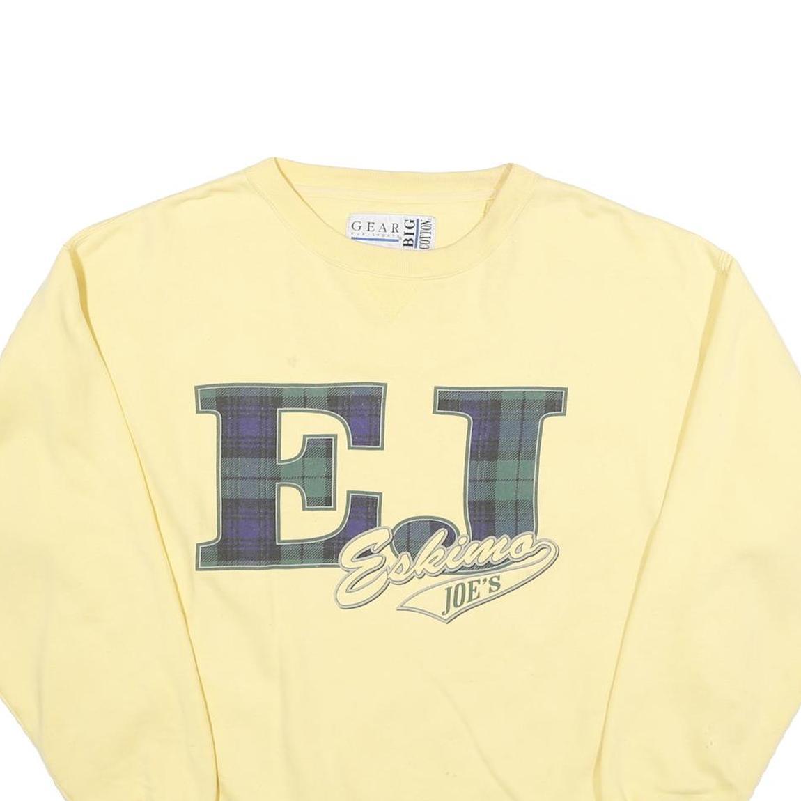 GEAR FOR SPORTS Mens Yellow Eskimo Joes Crew Neck Sweatshirt S Cotton Blend