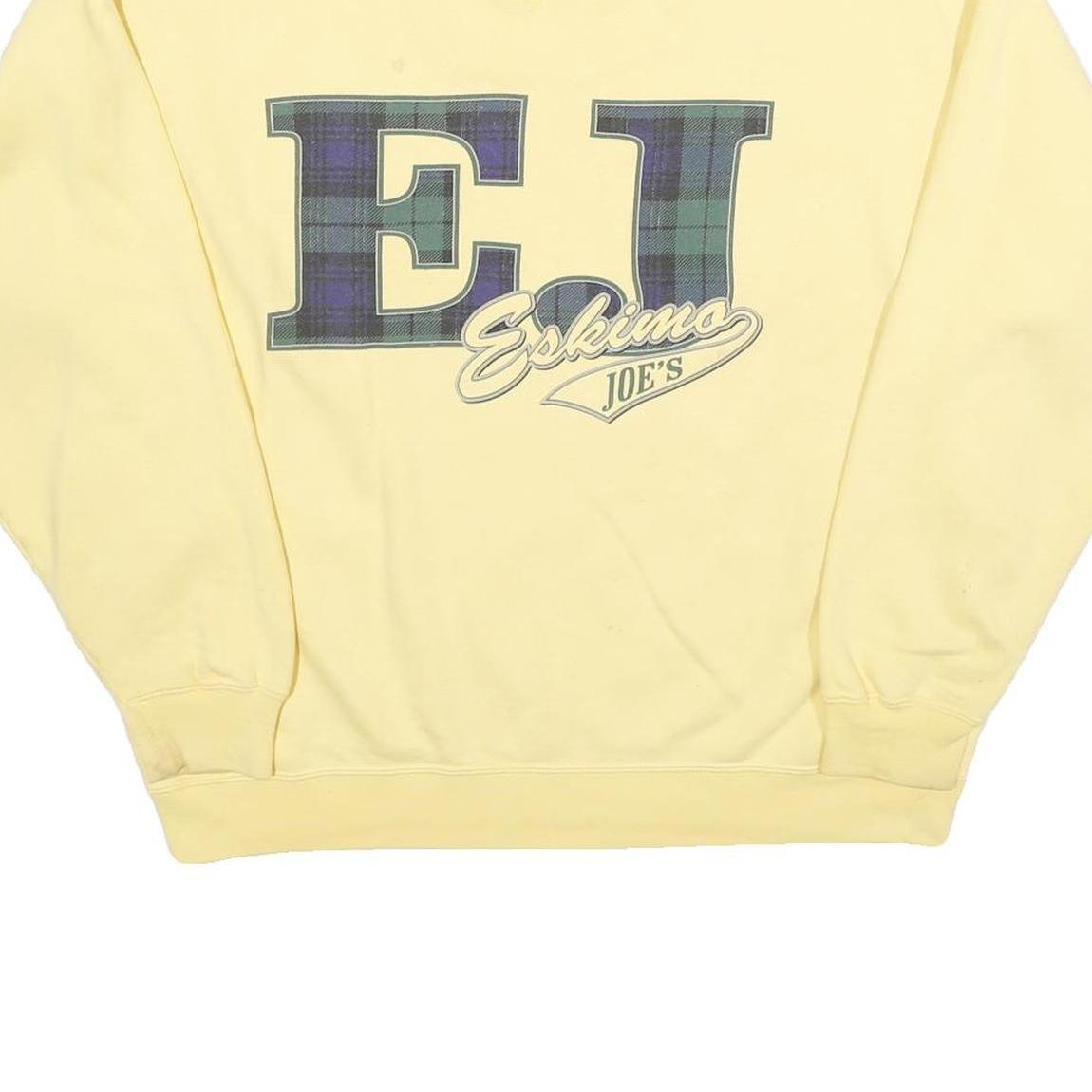 GEAR FOR SPORTS Mens Yellow Eskimo Joes Crew Neck Sweatshirt S Cotton Blend