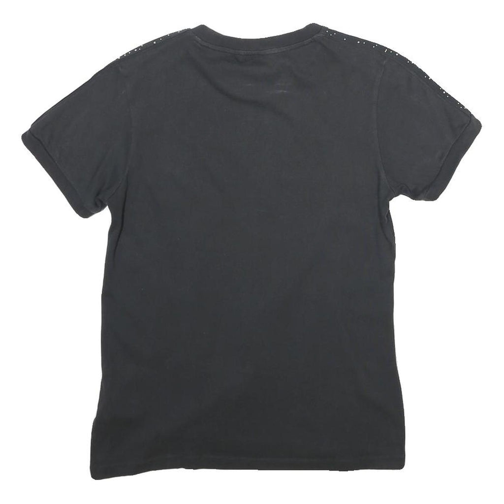 ADIDAS Womens Black T-Shirt UK 8 Short Sleeve Crew Neck Cotton Classic Casual