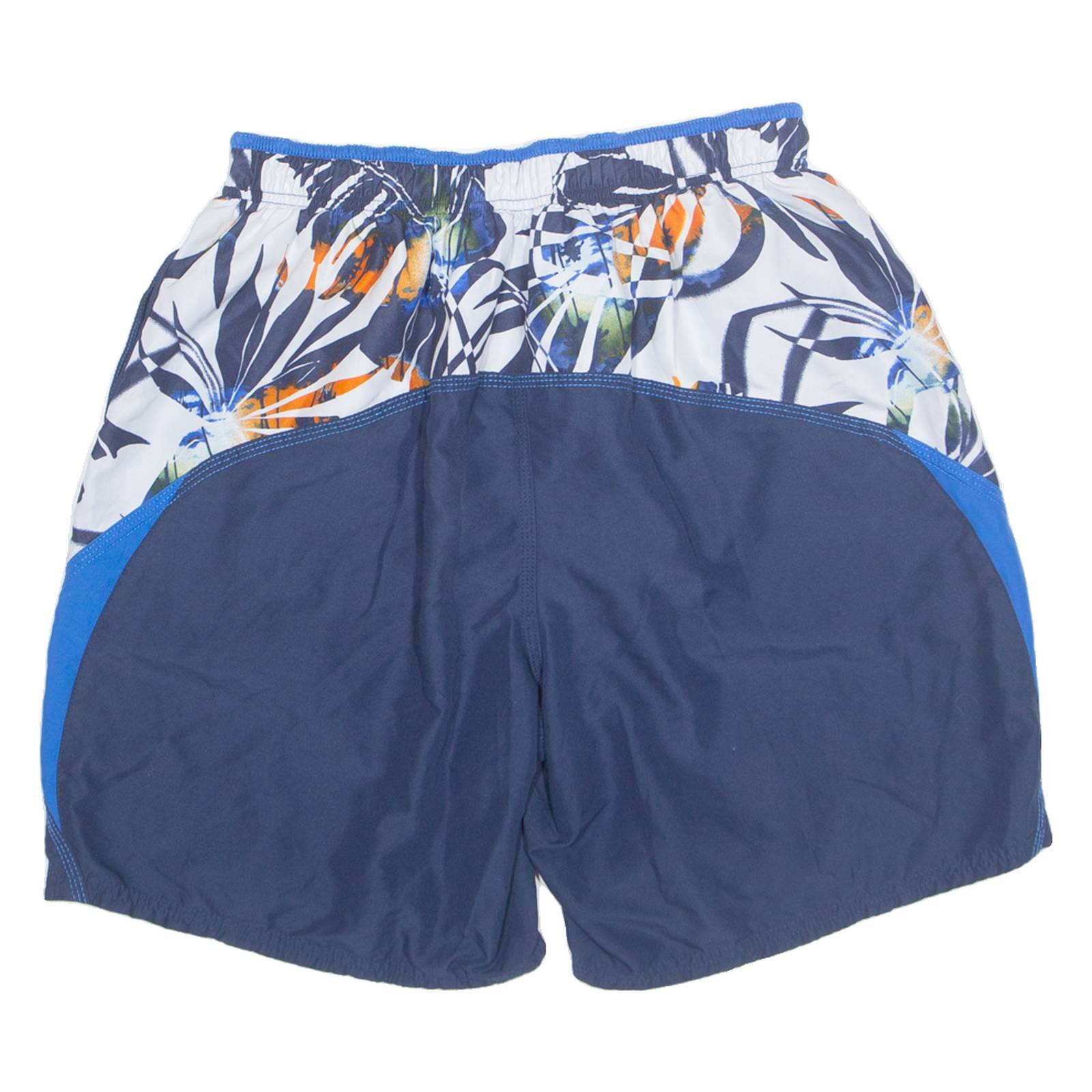 NIKE Mesh Lined Floral Panel Mens Swimming Shorts Blue Relaxed L W28